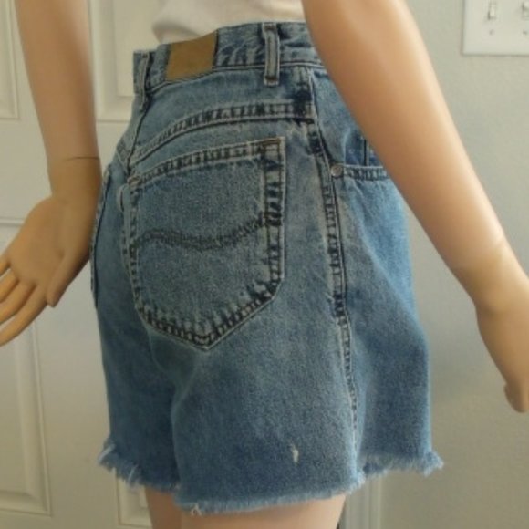 9 Petite Distressed Lee Cutoff Jean Shorts - Picture 3 of 6